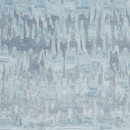 5' X 8' Blue Green And Gray Abstract Tufted Handmade Area Rug