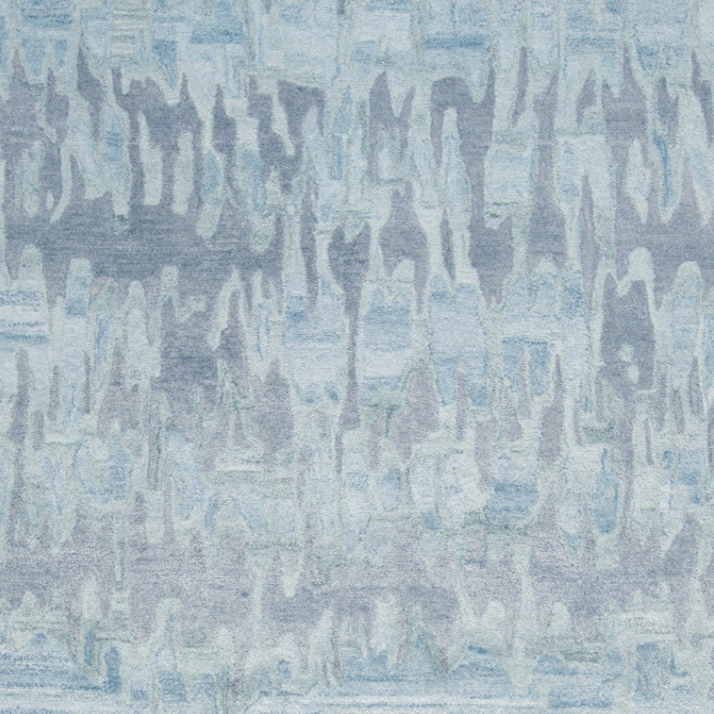 5' X 8' Blue Green And Gray Abstract Tufted Handmade Area Rug