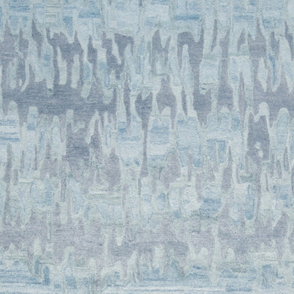 5' X 8' Blue Green And Gray Abstract Tufted Handmade Area Rug