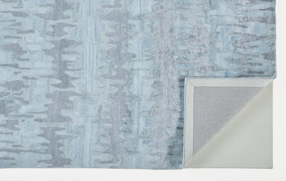 5' X 8' Blue Green And Gray Abstract Tufted Handmade Area Rug