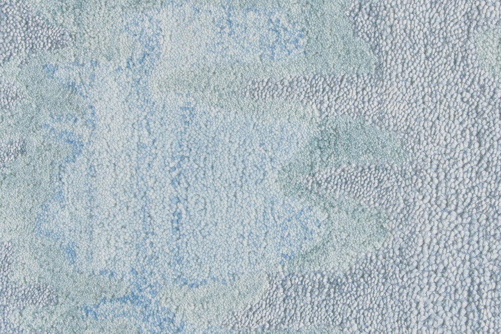 4' X 6' Blue Green And Gray Abstract Tufted Handmade Area Rug