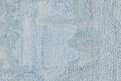 5' X 8' Blue Green And Gray Abstract Tufted Handmade Area Rug