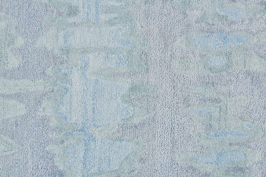 4' X 6' Blue Green And Gray Abstract Tufted Handmade Area Rug