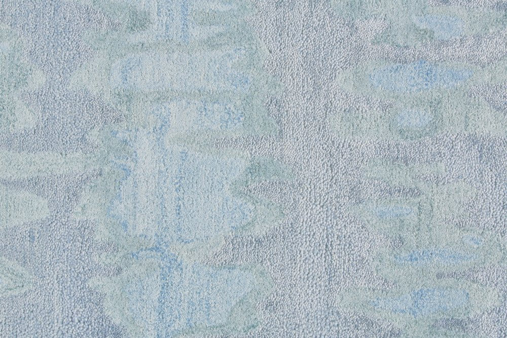 5' X 8' Blue Green And Gray Abstract Tufted Handmade Area Rug