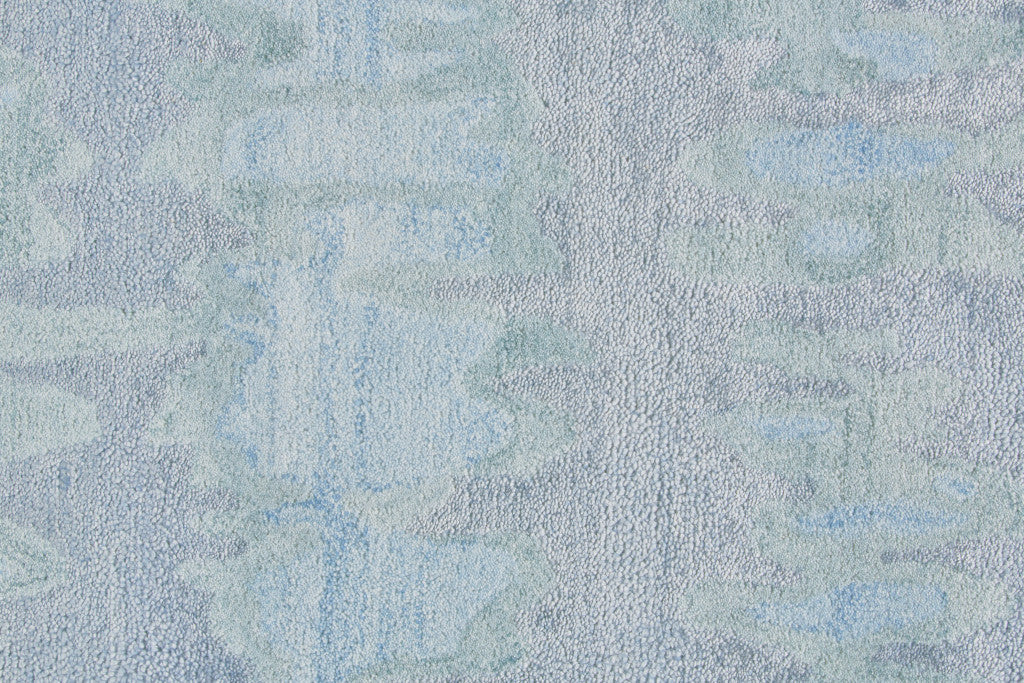 4' X 6' Blue and Green Abstract Hand Tufted Area Rug