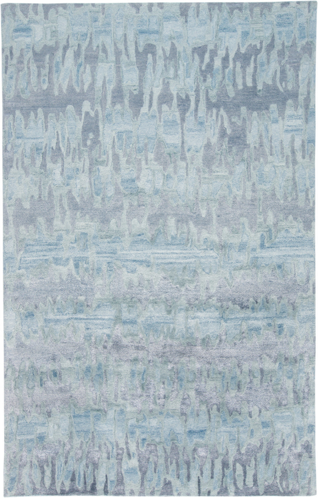 5' X 8' Blue Green And Gray Abstract Tufted Handmade Area Rug