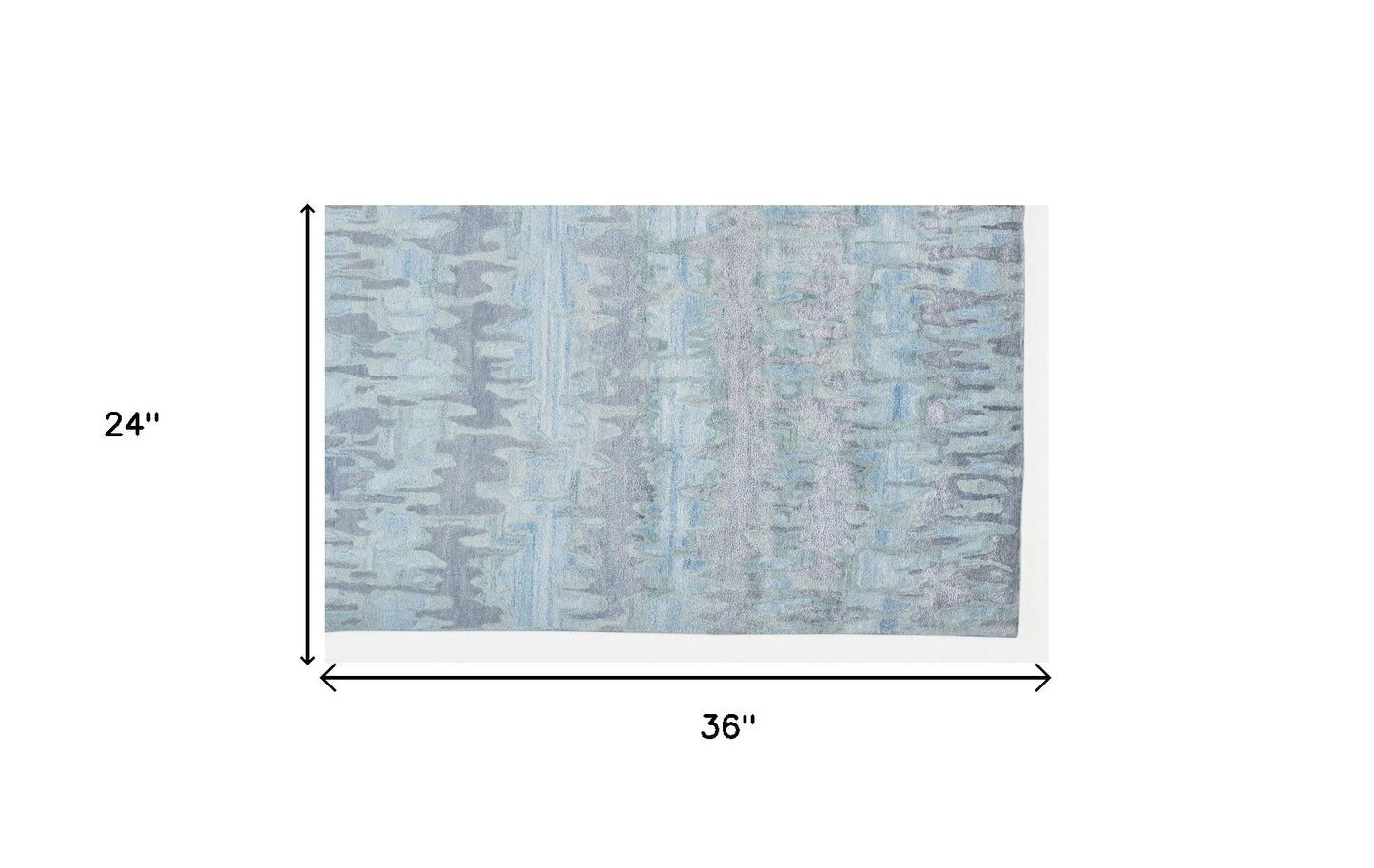 4' X 6' Blue and Green Abstract Hand Tufted Area Rug