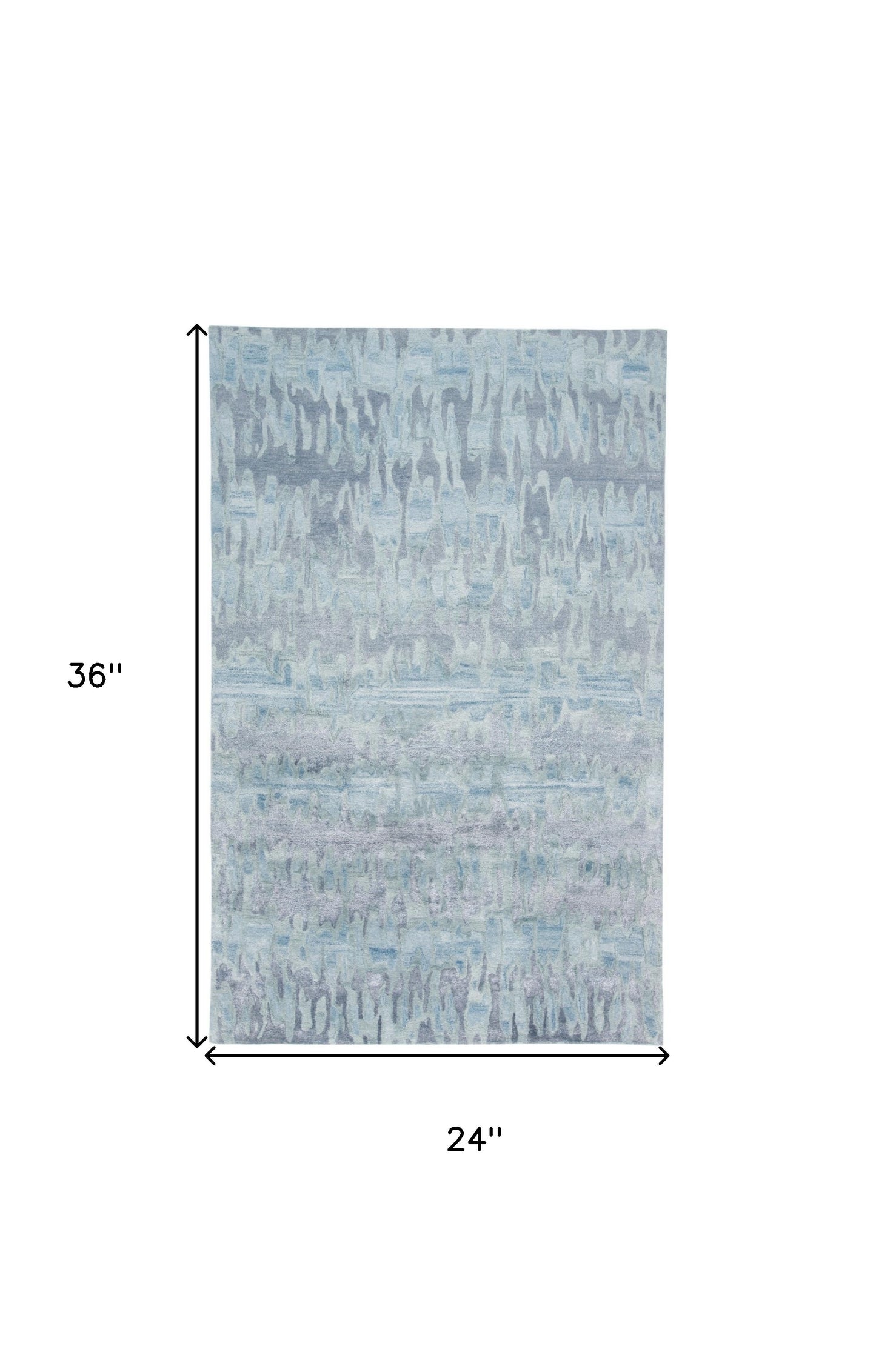 5' X 8' Blue Green And Gray Abstract Tufted Handmade Area Rug