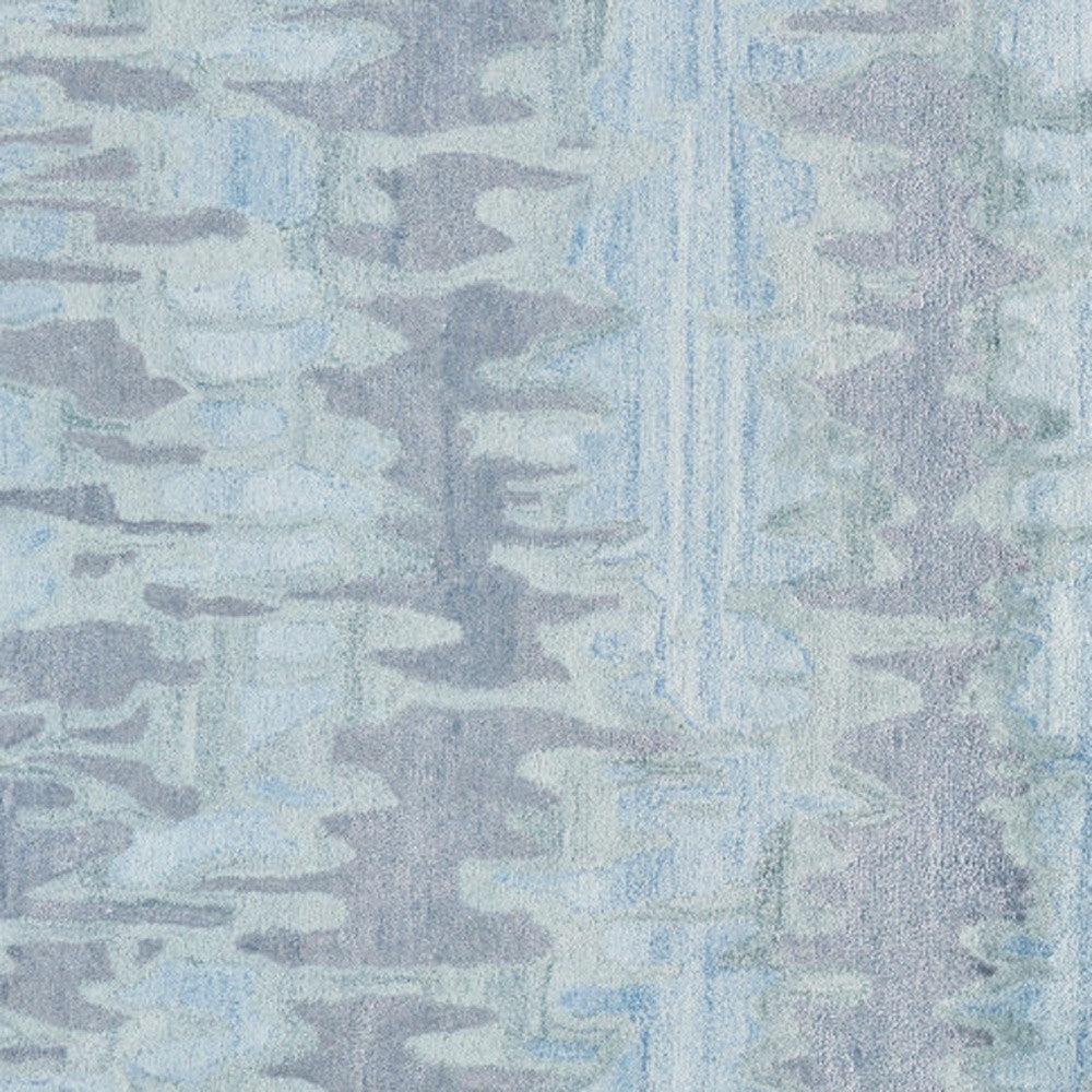 4' X 6' Blue Green And Gray Abstract Tufted Handmade Area Rug