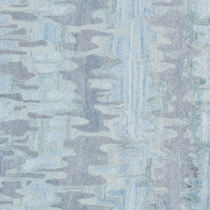 5' X 8' Blue Green And Gray Abstract Tufted Handmade Area Rug