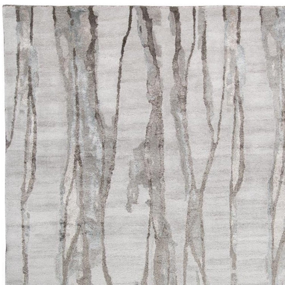 8' X 10' Taupe Ivory And Gray Abstract Tufted Handmade Area Rug