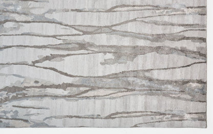 8' X 10' Taupe Ivory And Gray Abstract Tufted Handmade Area Rug