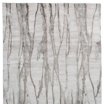 8' X 10' Taupe Ivory And Gray Abstract Tufted Handmade Area Rug