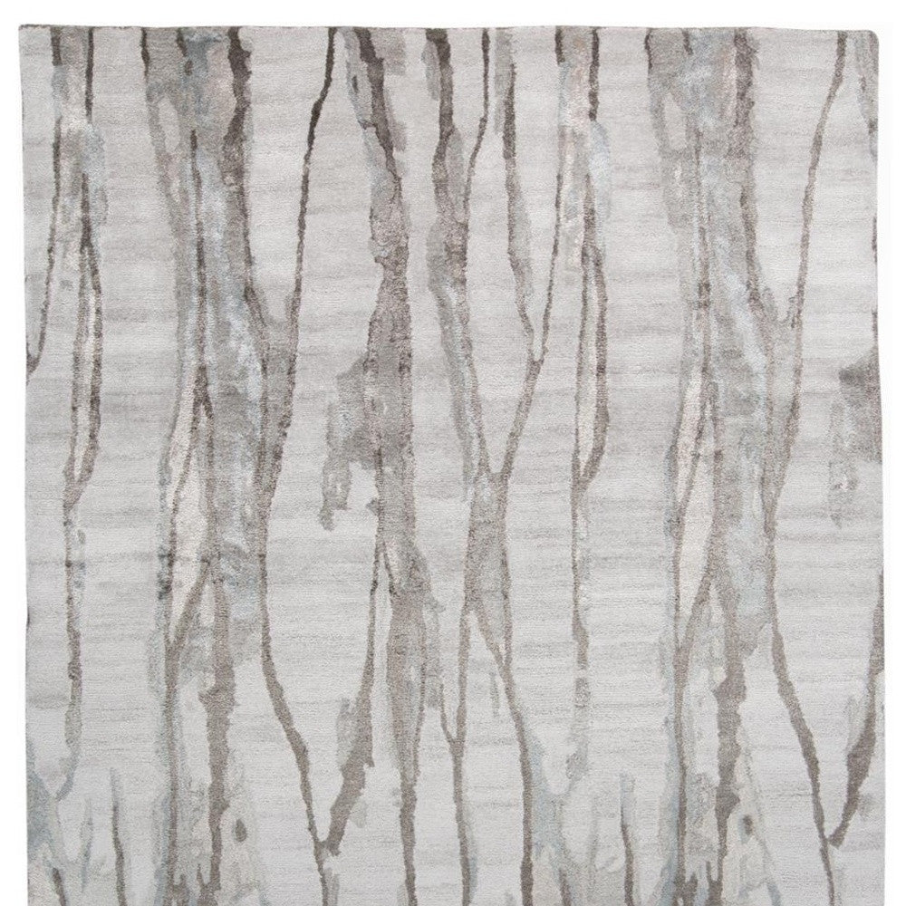 4' X 6' Ivory and Gray Abstract Hand Tufted Area Rug