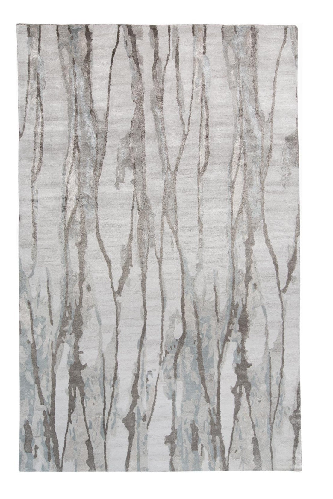 4' X 6' Ivory and Gray Abstract Hand Tufted Area Rug