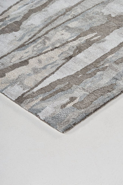 8' X 10' Taupe Ivory And Gray Abstract Tufted Handmade Area Rug