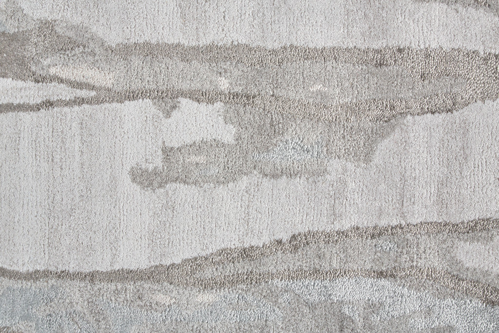 5' X 8' Taupe Ivory And Gray Abstract Tufted Handmade Area Rug