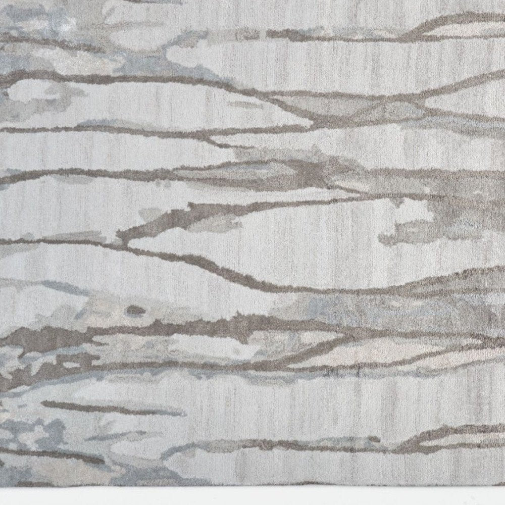 8' X 10' Taupe Ivory And Gray Abstract Tufted Handmade Area Rug