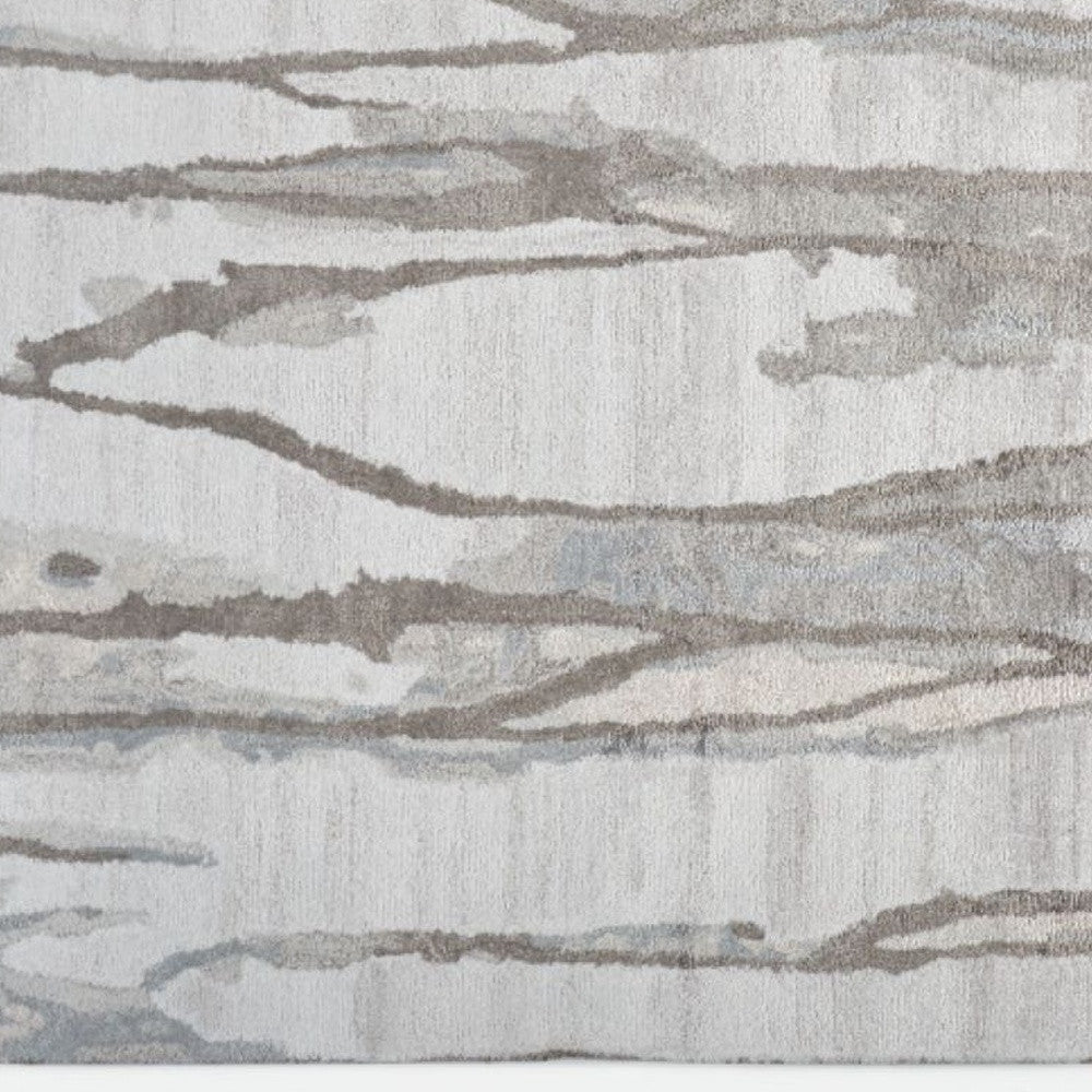 5' X 8' Taupe Ivory And Gray Abstract Tufted Handmade Area Rug