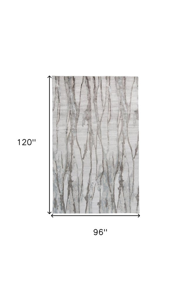 5' X 8' Taupe Ivory And Gray Abstract Tufted Handmade Area Rug