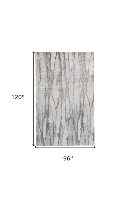 5' X 8' Taupe Ivory And Gray Abstract Tufted Handmade Area Rug