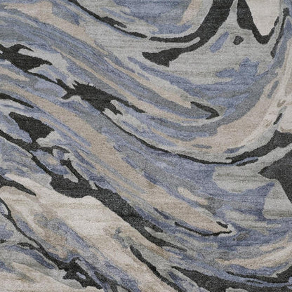 8' X 10' Blue Gray And Taupe Abstract Tufted Handmade Area Rug