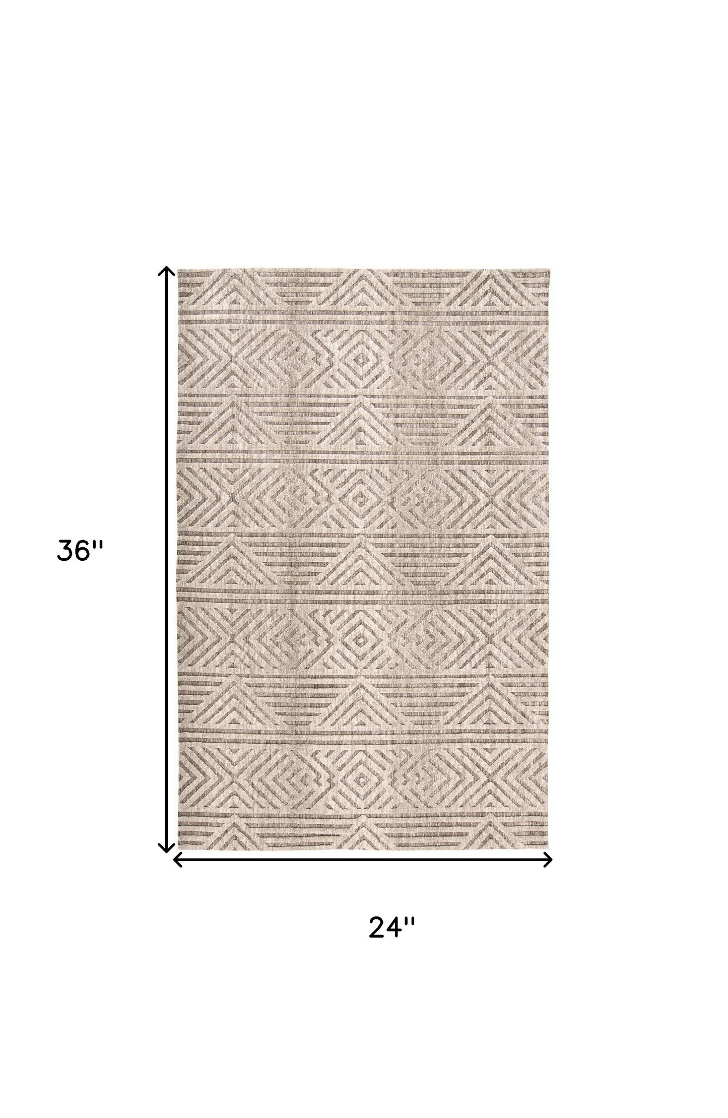 5' X 8' Tan Ivory And Brown Geometric Stain Resistant Area Rug