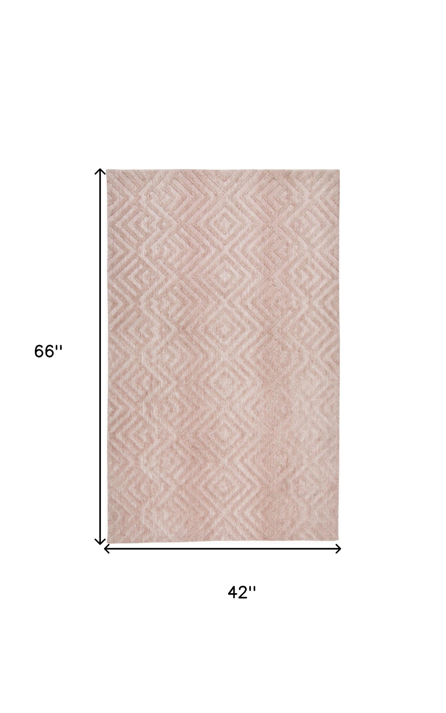 8' X 10' Pink And Ivory Geometric Stain Resistant Area Rug