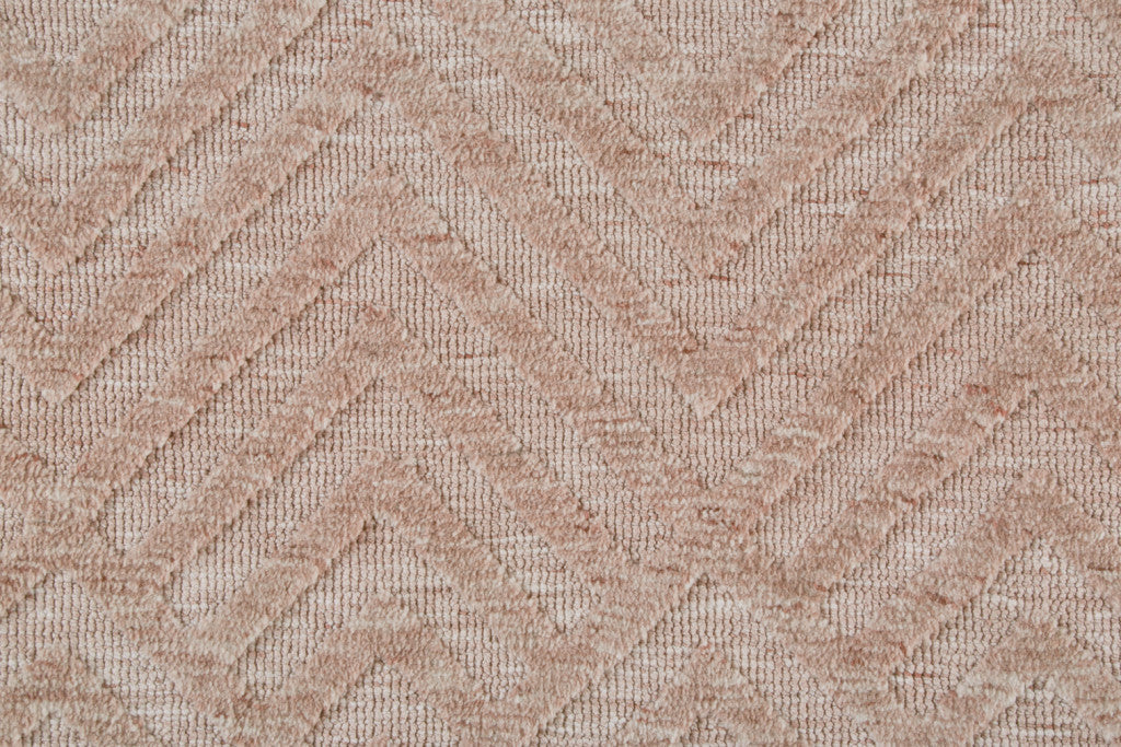 5' X 8' Pink And Ivory Geometric Stain Resistant Area Rug