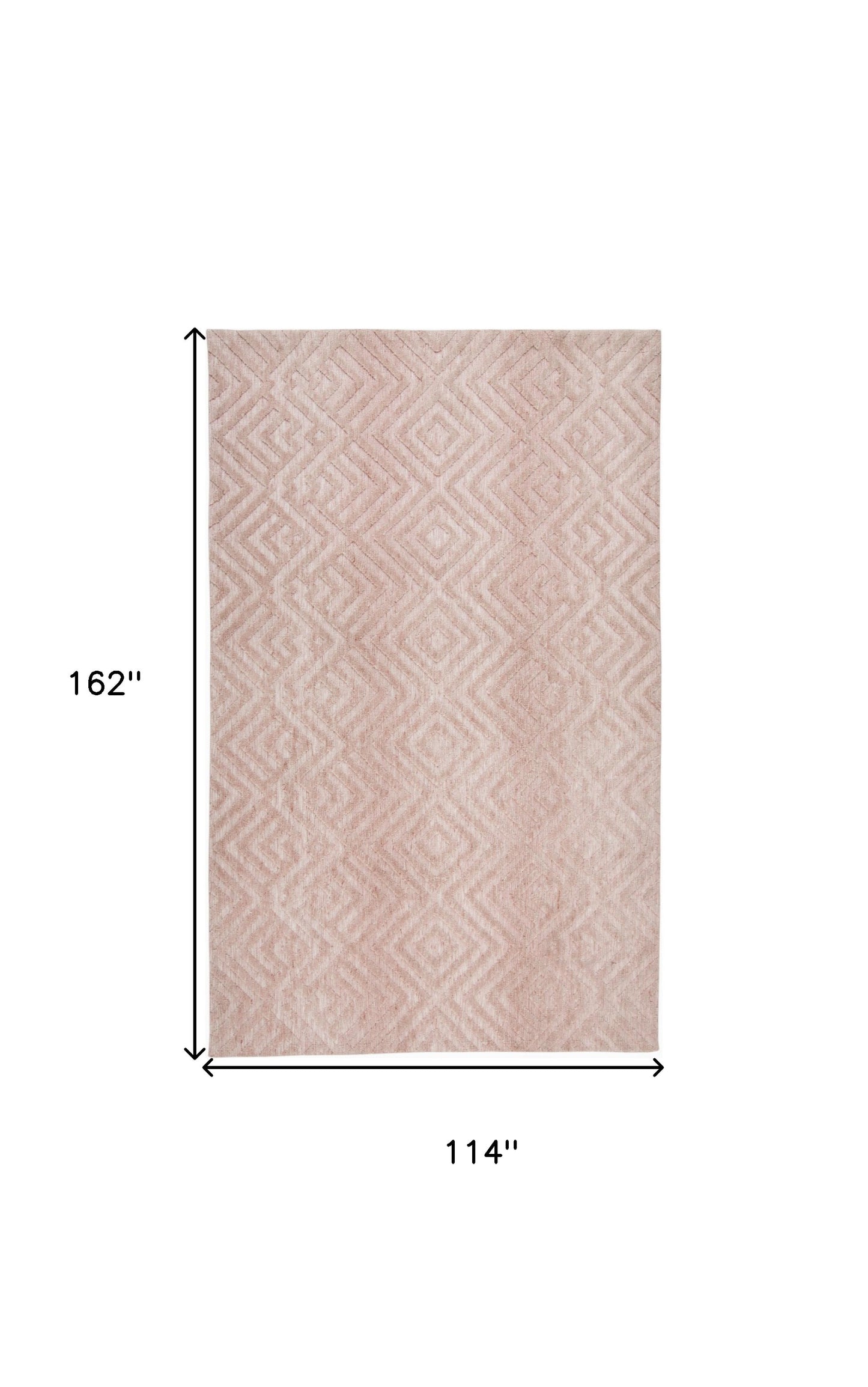 8' X 10' Pink And Ivory Geometric Stain Resistant Area Rug