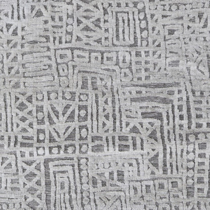 4' X 6' Gray And Silver Geometric Stain Resistant Area Rug