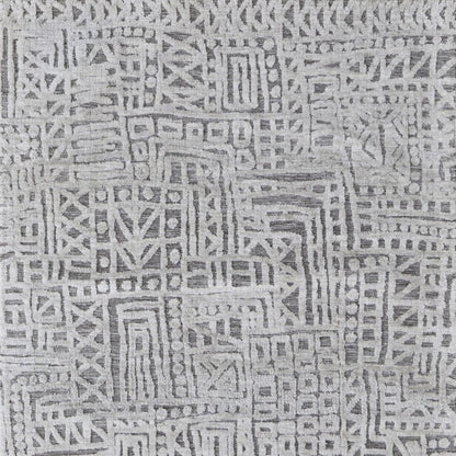 4' X 6' Gray And Silver Geometric Stain Resistant Area Rug