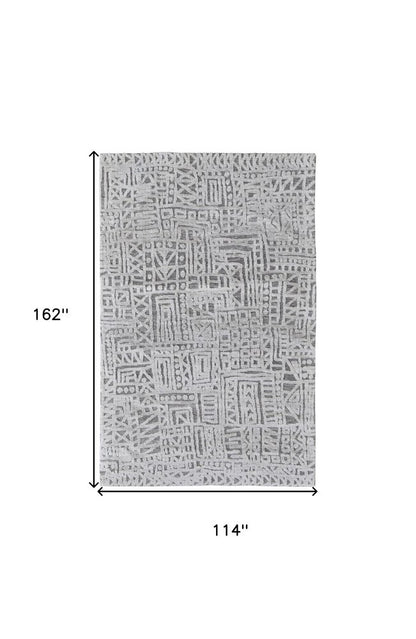 4' X 6' Gray And Silver Geometric Stain Resistant Area Rug