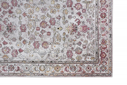 10' X 13' Pink and Ivory Floral Area Rug