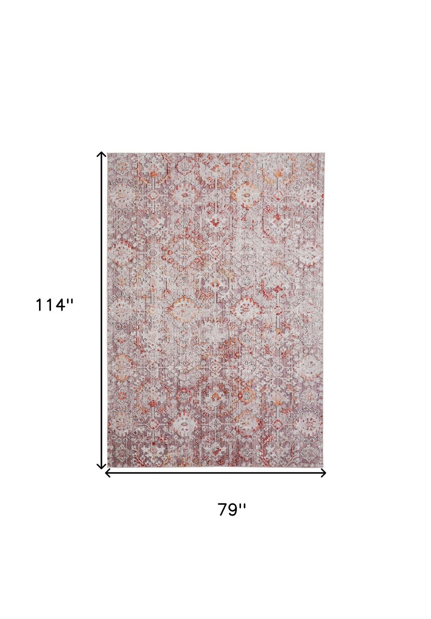 7' X 10' Pink and Ivory Abstract Area Rug