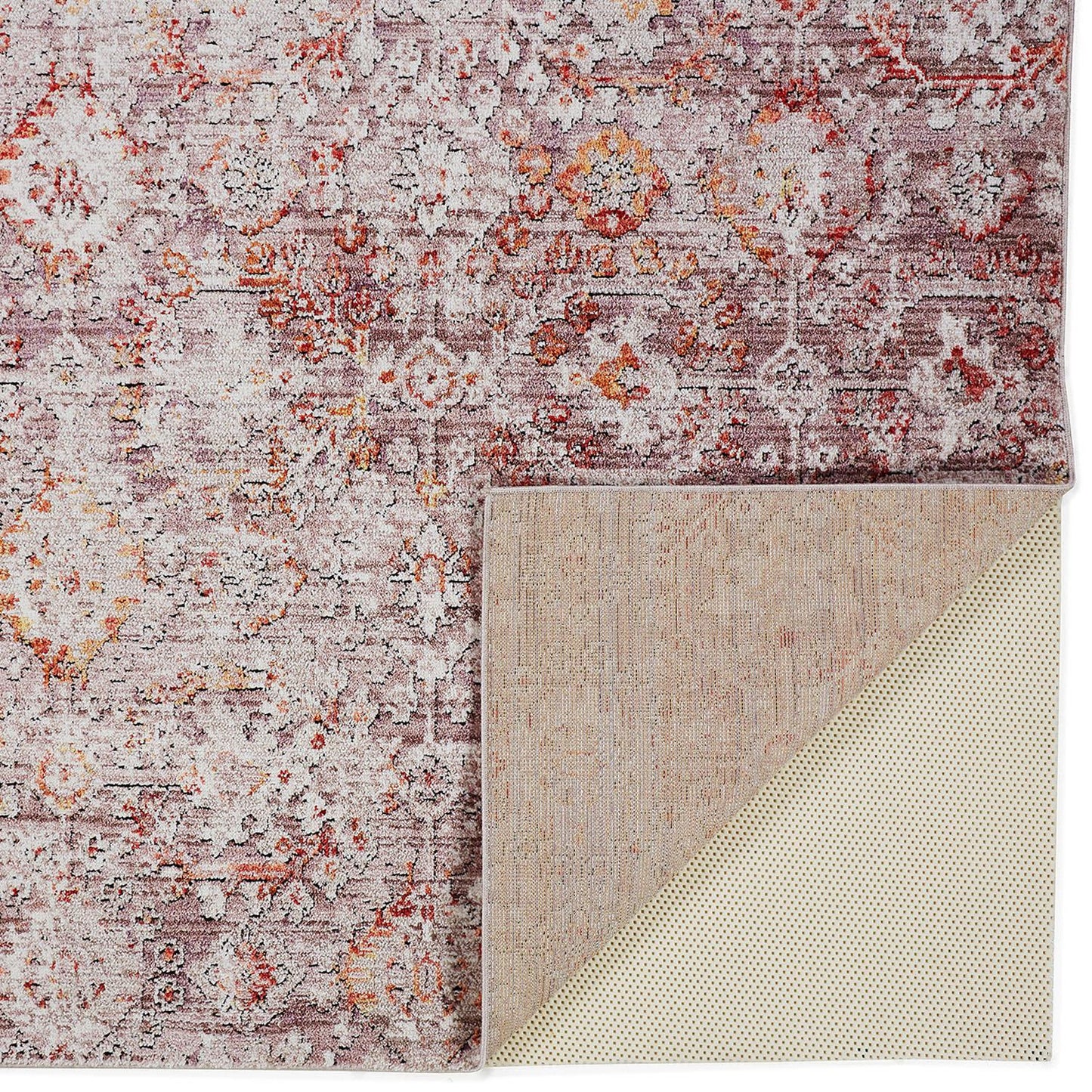 7' X 10' Pink and Ivory Abstract Area Rug