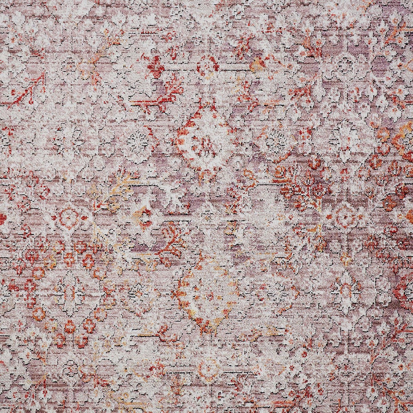 7' X 10' Pink and Ivory Abstract Area Rug