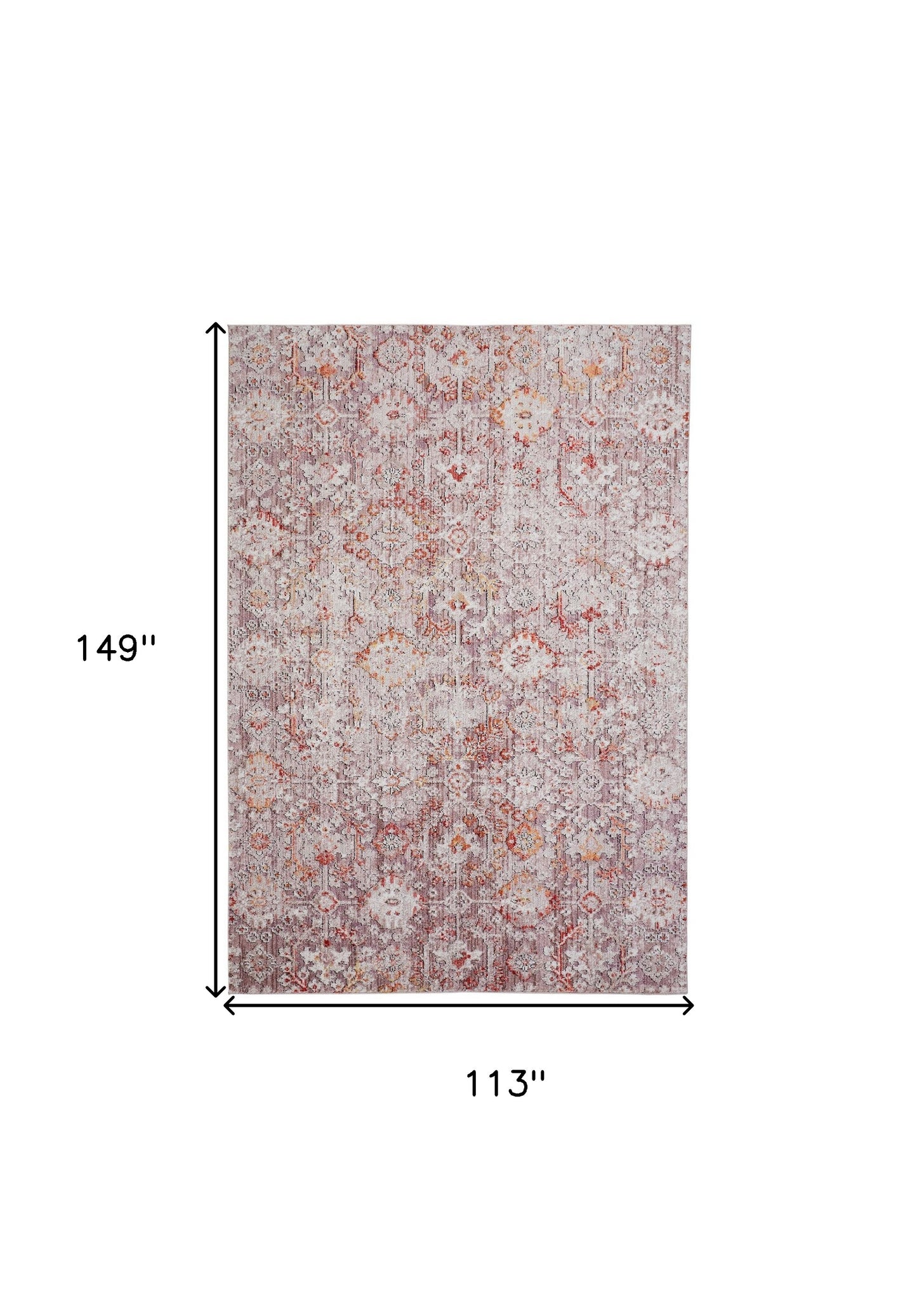 7' x 10' Pink and Ivory Abstract Area Rug
