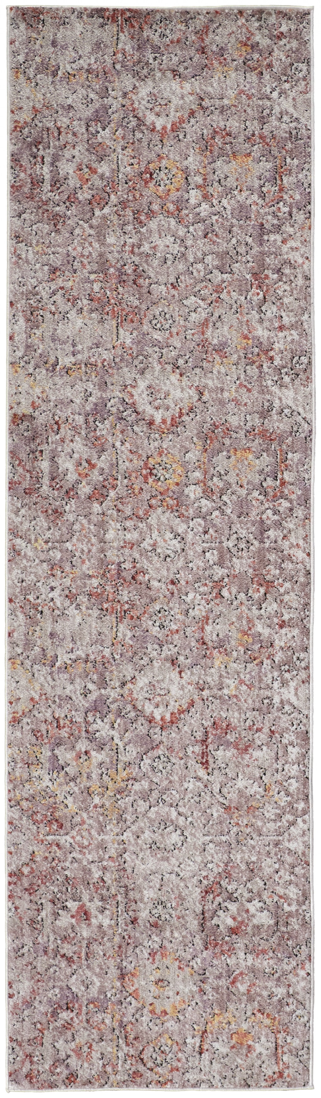 7' X 10' Pink and Ivory Abstract Area Rug