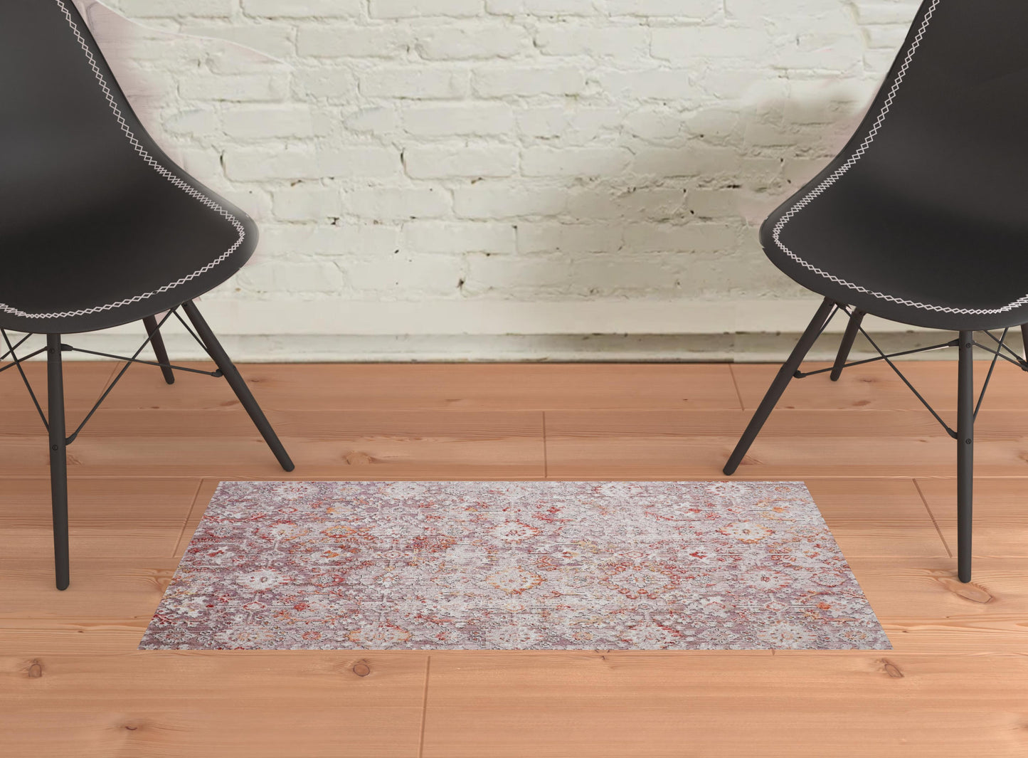 7' x 10' Pink and Ivory Abstract Area Rug