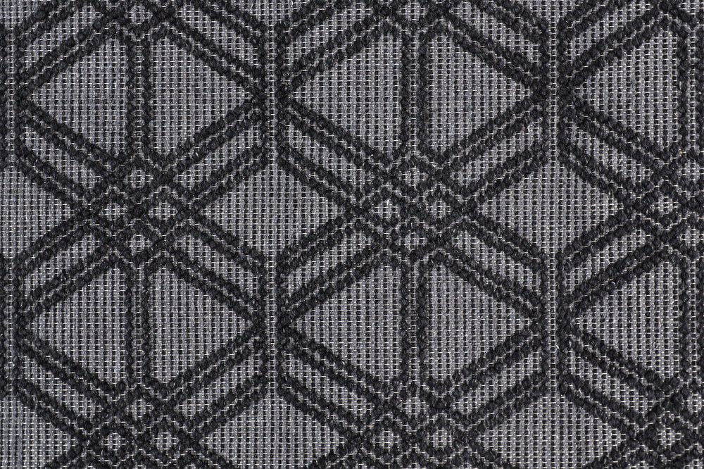 8' X 10' Black and Gray Wool Geometric Hand Woven Area Rug With Fringe