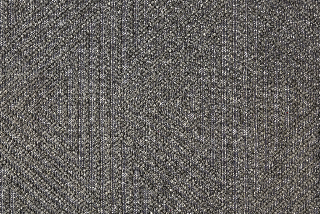 5' X 8' Gray Wool Geometric Hand Woven Area Rug With Fringe