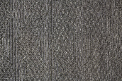 8' X 10' Gray Wool Geometric Hand Woven Area Rug With Fringe