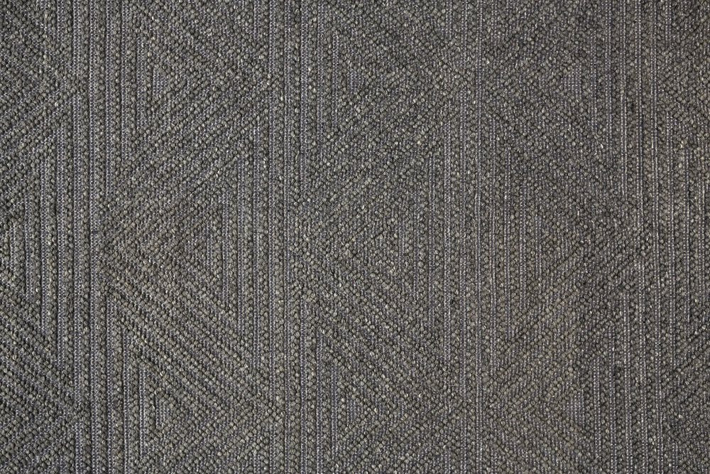 8' X 10' Gray Wool Geometric Hand Woven Area Rug With Fringe