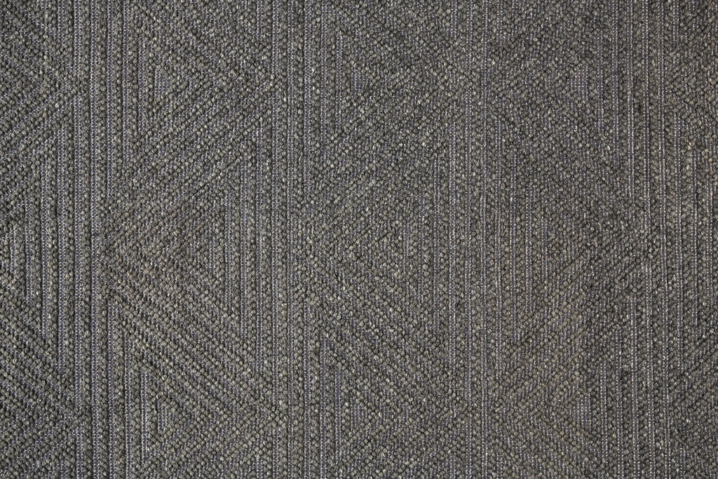 5' X 8' Gray Wool Geometric Hand Woven Area Rug With Fringe