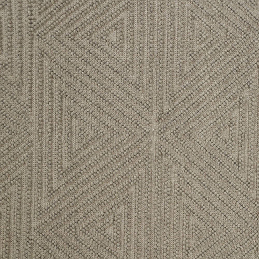 5' X 8' Gray Wool Geometric Hand Woven Area Rug With Fringe