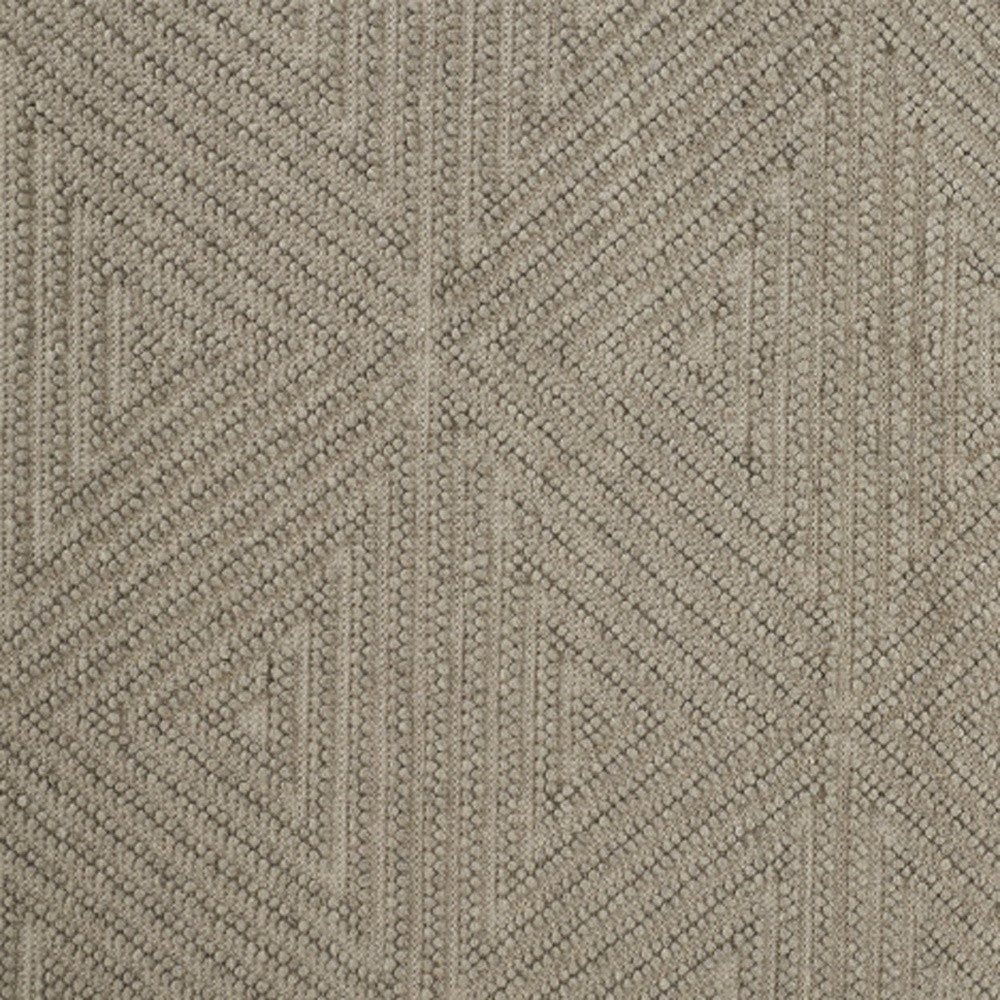 5' X 8' Gray Wool Geometric Hand Woven Area Rug With Fringe