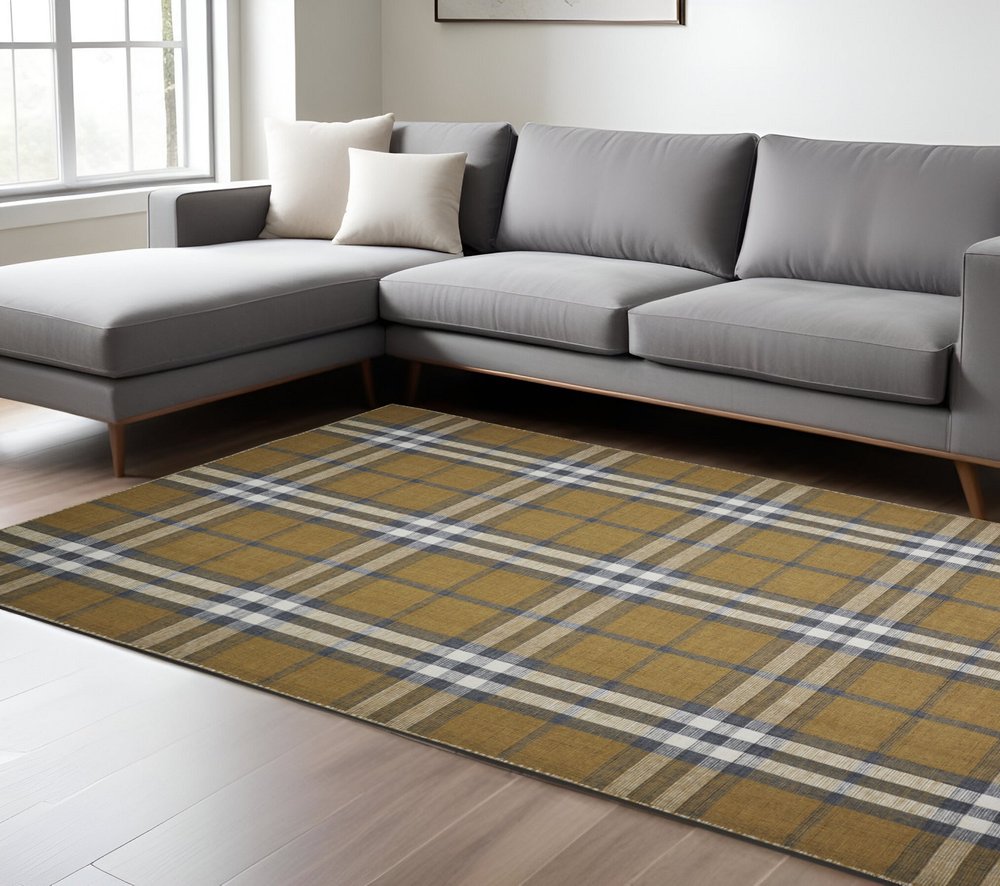 8' X 10' Blue and White Abstract Hand Woven Area Rug