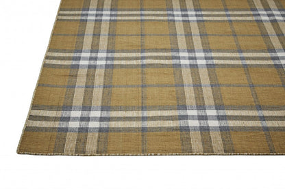 8' X 10' Blue and White Abstract Hand Woven Area Rug