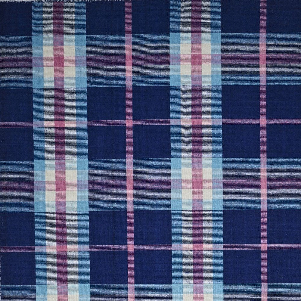 8' X 10' Blue and White Abstract Hand Woven Area Rug